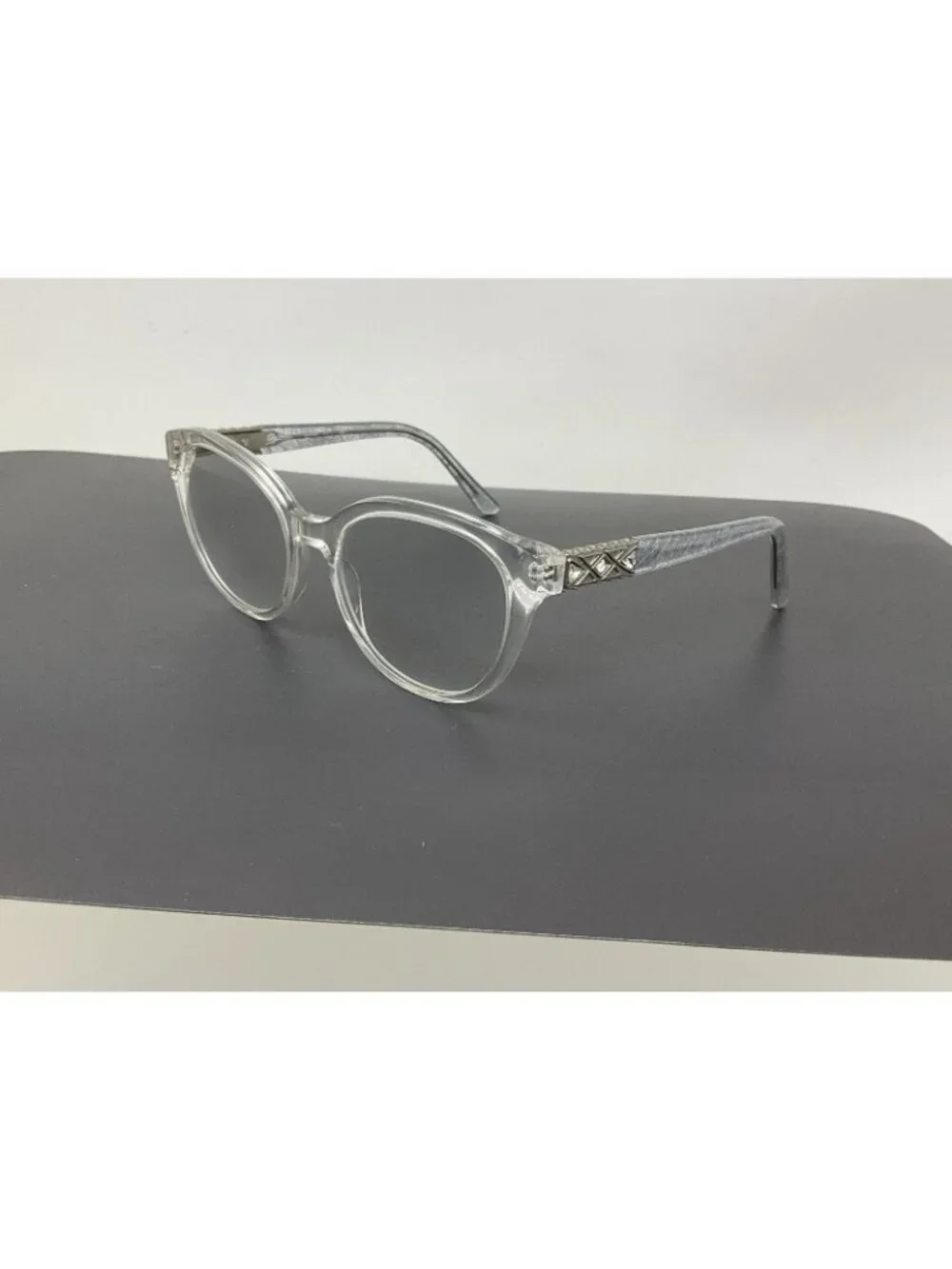 Oleg Cassini Eyeglasses Frame Clear Silver OCO 569 971 Full Rim 53-18-140